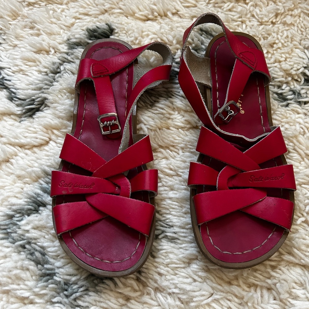 Women's Red Salt Water Sandals